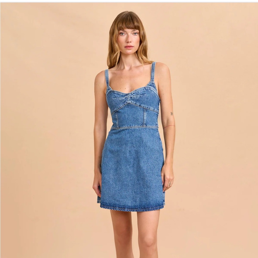 La Ligne Fiona Denim Blue Mini Dress size M, second Hand Resell
